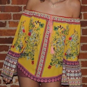 Off the Shoulder Lemon Top